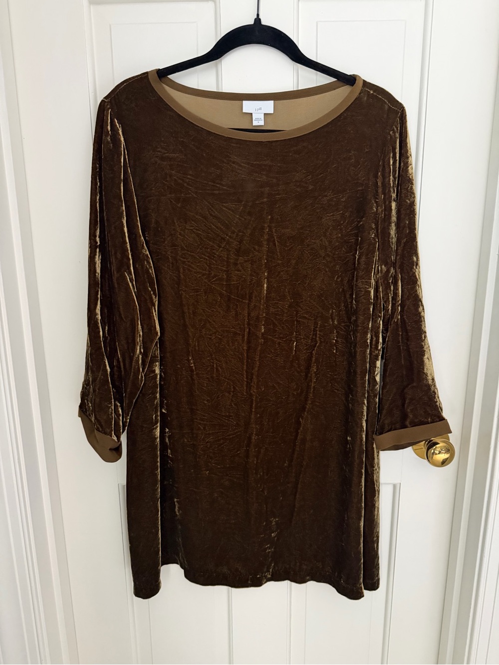 J. Jill Dark Green Velvet Tunic Top